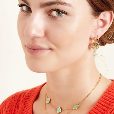 Necklace three colorful clovers h5 Picture6